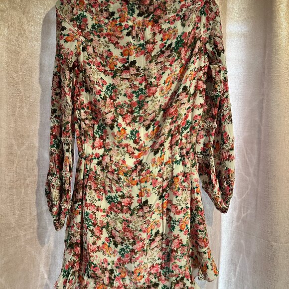 Rococo Sand Ruffle Floral Mini Dress - Size Small - Picture 2 of 3